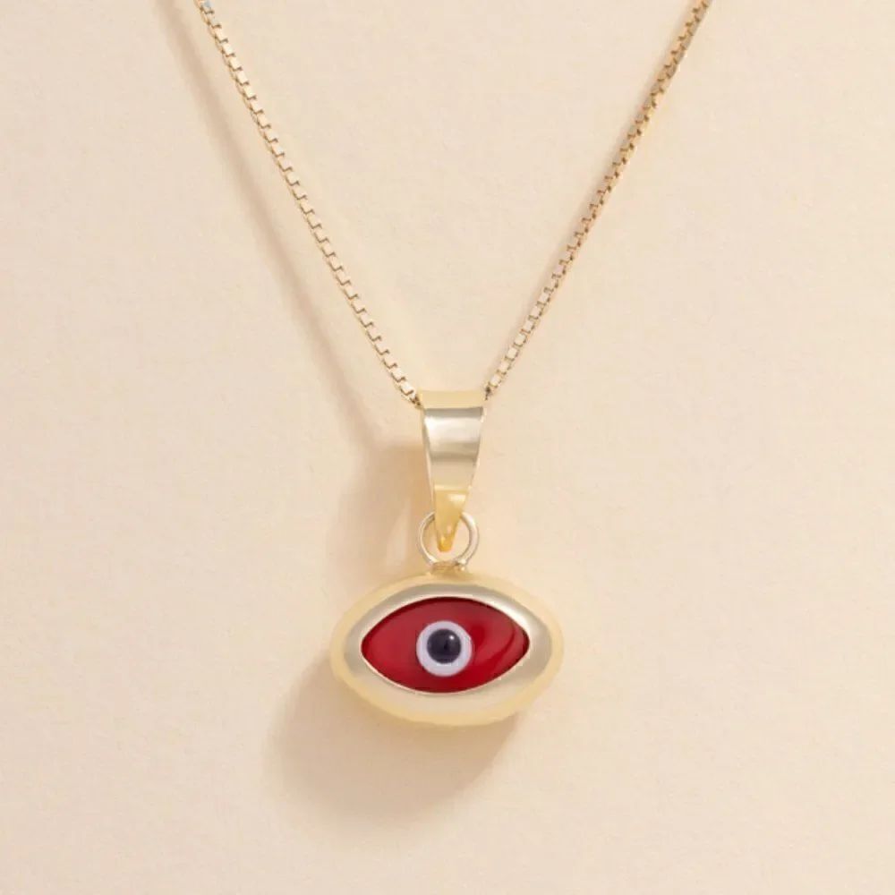 14k real Yellow Gold EYE Evil Eye Charm | Pendant for Good Luck & Protection |